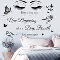 Vinyl Quotes Stickers - Every Day is A New Beginning Inspirational Wall Art Sticker Positive Quotes Wall Decals for Living Room, Bedroom, Classroom, Office, Studio, School, Teen Dorm Room