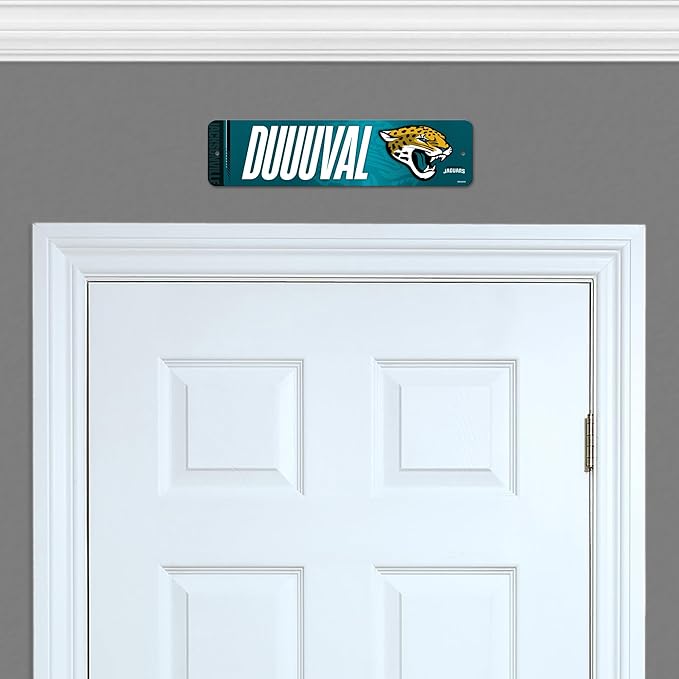 Rico Industries NFL Football Metal Street Sign 4" x 15" Home Décor - Bedroom - Office