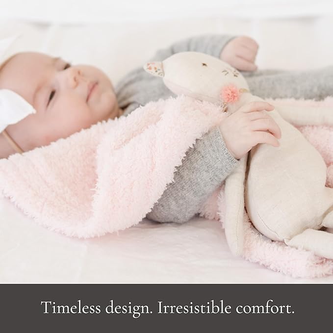 SARANONI Bamboni Baby Blanket | Luxury Plush Super Soft Blanket | Breathable Comfort Infant Baby Blankets for Boys & Girls | Light Pink, Mini - 15” x 20”