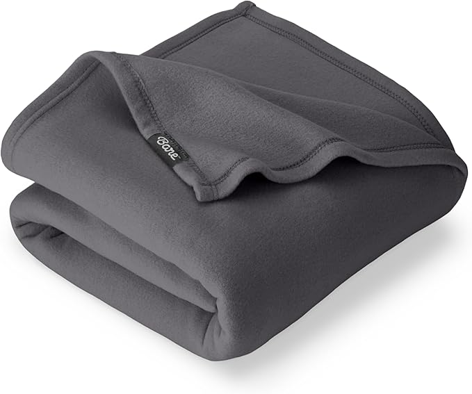 Bare Home Polar Fleece Blanket - Throw - Forged Iron Grey - Warm & Cozy - Premium Fleece for Bed, Sofa, Camping, Travel and Cold Nights - Lightweight Blanket (Throw, Forged Iron Grey)