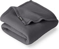 Bare Home Polar Fleece Blanket - Full/Queen - Grey - Warm & Cozy - Premium Fleece - Throw for Bed, Sofa, Camping, Travel and Cold Nights - Lightweight Blanket (Full/Queen, Forged Iron Grey)