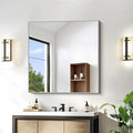 KOCUUY Silver Framed Mirror, 30"x30" Rectangle Bathroom Mirror for Wall, HD Tempered Glass, Anti-Rust Brushed Silver Frame, Modern Design for Bathroom, Bedroom, Living Room, Entryway