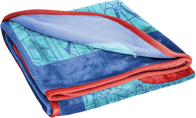 Jay Franco Kids Plush Throw Blanket – Soft & Cozy Fleece Throw for Bedroom & Couch Décor, Official Licensed Product, Blue - Spidey & Friends, 40x50 - Travel Blanket