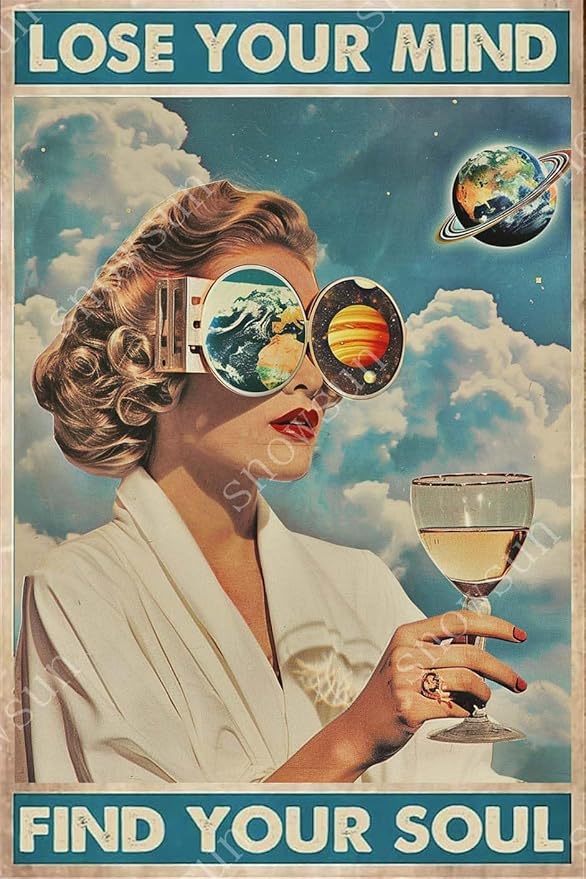Girl Planet Funny Metal Tin Sign Aluminum Metal Signs Retro Metal Sign Bar Cafe Room Country Farmhouse Bathroom Family 8X12 Inch