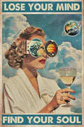Girl Planet Funny Metal Tin Sign Aluminum Metal Signs Retro Metal Sign Bar Cafe Room Country Farmhouse Bathroom Family 8X12 Inch