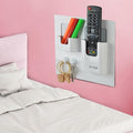 Bedside Shelf with Strong Sticky Gel,Wall Mount Organizer Holder for Cell Phone,Glasses,Remote,Keys,Adhesive Wall Shelves for Bedroom,Bathroom, Kitchen,No Drill Space Saver (Vertical Type/White)