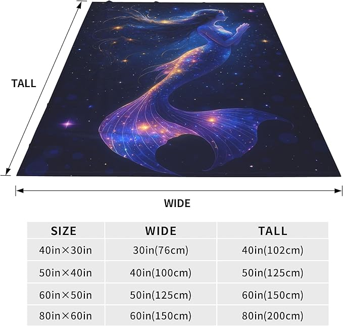 Mermaid Throw Blanket Soft Warm Cozy Mermaids Blankets Fuzzy Plush Fleece Mermaid Blanket Gifts for Couch Bed Sofa Home Decor 40''X50''