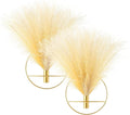 Pretty Jolly Boho Wall Decor, Wall-Mounted Metal Wall Decor, Hanging Artificial Pampas Display, Wall Art Living Room, Bedroom, Bathroom, Dining room, Plant Wall Decor 2 Pack Gold