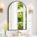 Arched Wall Mirror 36x24 Inch Black Bathroom Vanity Mirror with Metal Frame, Modern Arch Mirror for Bedroom, Living Room, Entryway, Wall Mounted Decorative Mirror