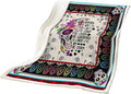 Sugar Skull Plush Throw, Soft Bohemian Fleece Bed Blanket, Gothic Floral Skeleton Fuzzy Blanket, Flower Skull Pastoral Fleece Throw, 50"X60" Bedroom Sofa Home Decor for Men and Women