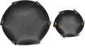 HARFINGTON 2pcs PU Leather Valet Tray Unisex Valet Tray Folding Round Catchall Tray Portable Entryway Table Tray Nightstand Bedside Desk Tray for Key Watch Coin Jewelry Dice, Black
