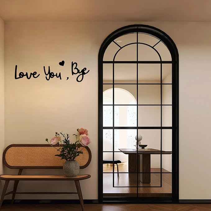 Wooden Love You Bye Sign Home Decor - Boho Farmhouse Wall Art Decor for Stylish Living Room, Hallway Entryway, Wall Decor Door Sign Gift Family Lovers