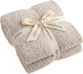 Unboxme Sweet Dreams Cozy Soft Throw Blanket 54" x 72", Warm Fluffy Fleece No Shedding, Taupe - Valentine's Day Gift