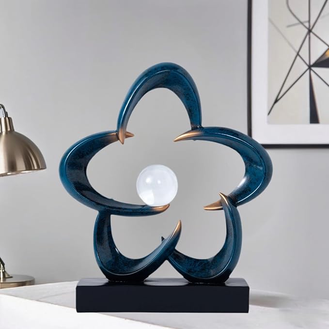 Abstract Sculpture Art Home Decor Accents Modern Decorative Objects for Living Room Shelf Coffee Table TV Stand Cabinet Office Decor Accents (Blue A)