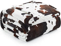 Cozy Bliss Cow Print Throw Blanket for Bed - Super Fuzzy Thick Soft Warm Fleece Blankets for Couch & Room Décor, for Women Men Girls Kids, Dark Brown King Size 108"*90"