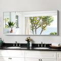 KOCUUY Silver Framed Mirror, 20"x48" Rectangle Bathroom Mirror for Wall, HD Tempered Glass, Anti-Rust Frame, Modern Design for Bathroom, Bedroom, Living Room, Entryway
