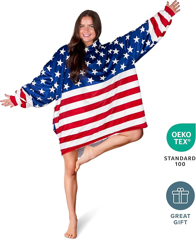 Bare Home Wearable Blanket Hoodie - Soft Plush Sherpa - Warm and Cozy - Oversized Wearable Blanket - Adult & Kid Sizes