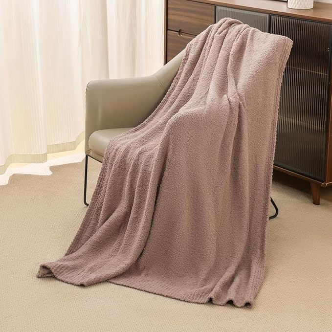 bearberry Super Soft Fluffy Throw Blanket Lightweight Cozy Warm Bed Blankets for Couch Bed Sofa All Season (Rose Taupe, 60”x80”)