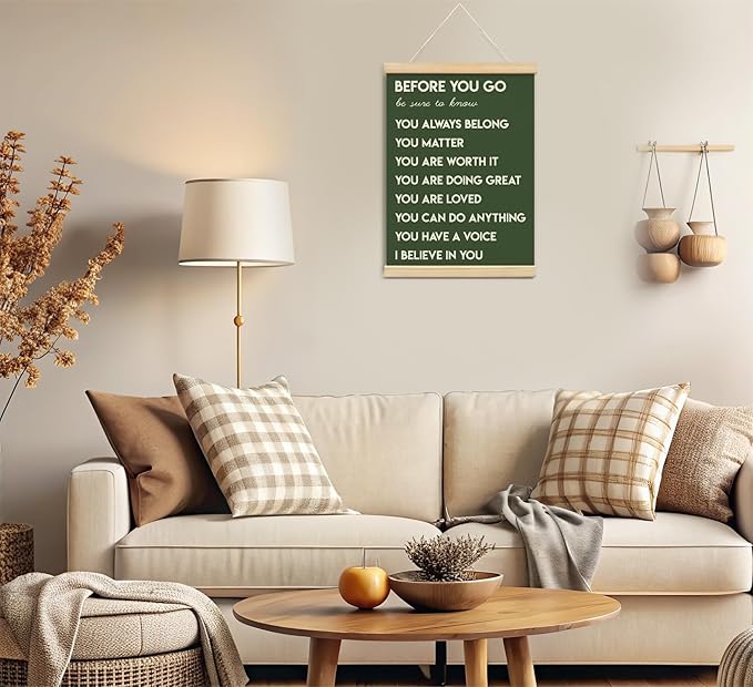 Mental Health Positive Inspirational Wall Art Decor,Therapist Office Signs Wall Art Decor For Office Kids Teen Girls Room Bedroom Playroom Wall Decor Wood Posters Framed（dark green）