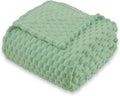 Super Soft Fleece King Size Blanket 90x90 Inches for Bed, Premium Silky with 3D Imitation Turtle Shell Jacquard Decorative Blankets, Lightweight and Cozy for Living Room.Sage Green
