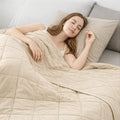 Cozy Bliss Cooling Blanket for Hot Sleepers King Size, Q-Max 0.45 Cooling Comfort, Cold Blankets for Night Sweats Sleeping, Ultra-Cool Lightweight Breathable Summer Blanket for Bed, Khaki 108"x90"
