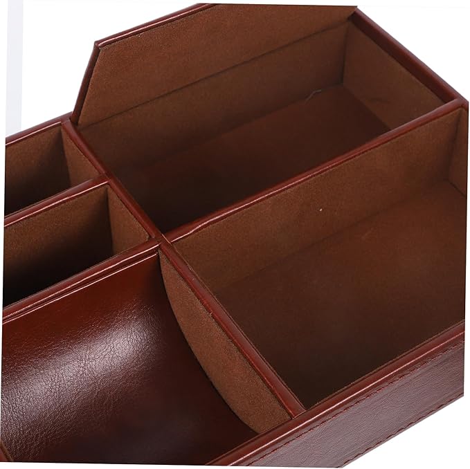 Nightstand Jewelry Box Faux Leather Storage for Phone Keys Wallet Watch Glasses Multi-compartment Organizer for Home and Office for Jewelry and Accessories Storage