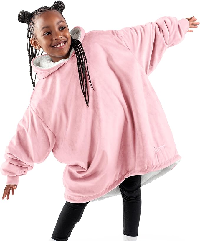 Bare Home Wearable Blanket Hoodie - Soft Plush Sherpa - Warm and Cozy - Oversized Wearable Blanket - Adult & Kid Sizes