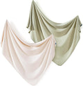 GRSSDER 2 Pack Newborn Swaddle Blanket, Ultra Soft Stretchy Jersey Knit Extra Large Size 33 x 44 Receiving Blankets for Easy Swaddling Baby Snug and Cozy