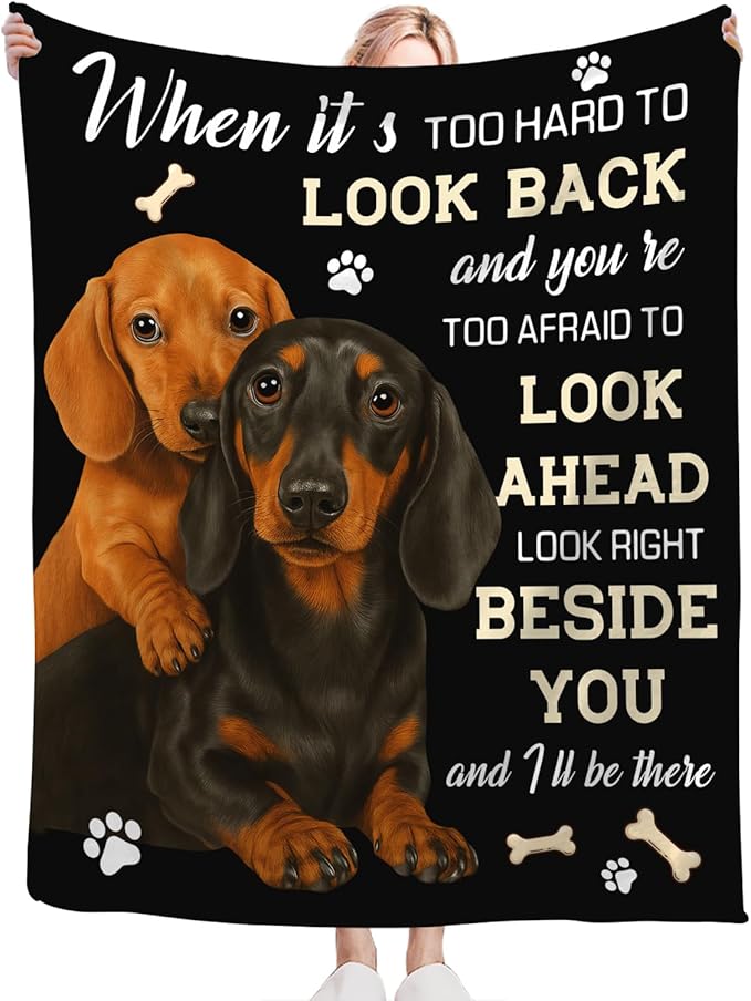 Dachshund Blanket for Girls Women Boys Men Adults Kids Soft Cozy Fleece Wiener Dog Throw Blankets Sausage Dog Lovers Gifts Warm Flannel Plush Lightweight Decor for Couch Bed Sofa 60"X50"