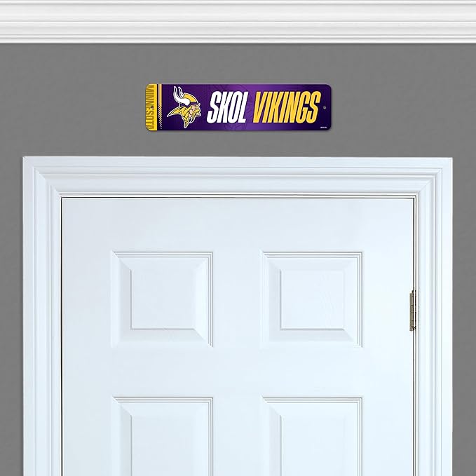Rico Industries NFL Football Metal Street Sign 4" x 15" Home Décor - Bedroom - Office