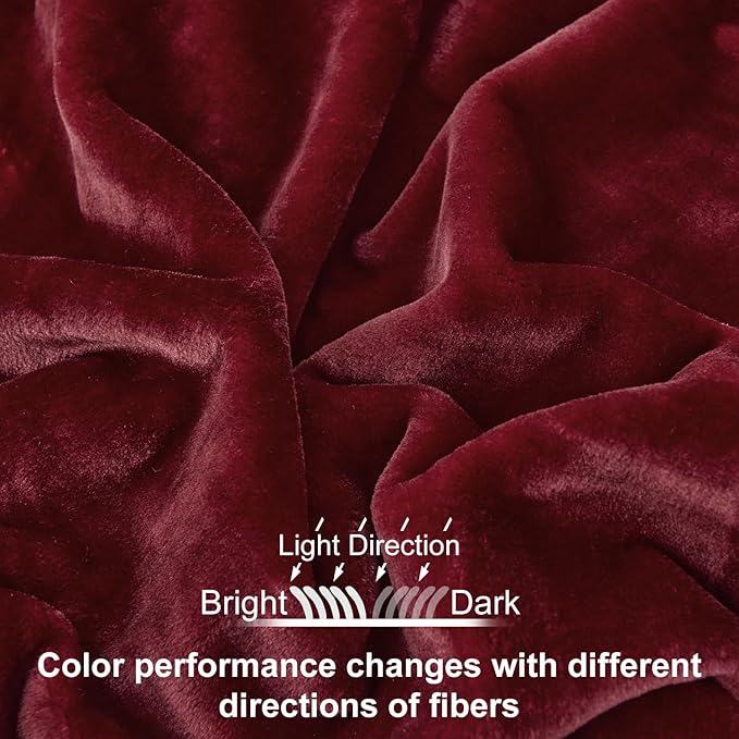 JYK Fleece Plush Blanket - 3.5 LB, 1 Ply Lightweight Korean Style Mink Blanket, Queen 79" x 91" - Super Soft, Warm & Cozy, Microfiber Bed Blanket for All Seasons, Burgundy