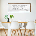 Christian Blessing Dining Room Wall Decor 40"×15" Bless The Food Before Us Sign Rustic Farmhouse Kitchen Religious Decor Large Catholic Horizontal Wooden Frame Wall Art Hanging (Wood)