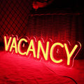 JFLLamp VACANCY Neon Signs for Wall Decor Neon Lights for Bedroom Led Business Signs Suitable for Hotels Christmas Birthday Party Gift Unique Gift for Lover, 5V Power Adapter, 16 * 3.7 Inch(Red)
