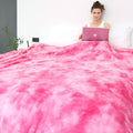 Pink Fleece Throw Blanket, Plush Soft Flannel Blanket for Sofa Couch Bed, Warm Cozy Blanket for Living Room Bedroom, Decorative Luxury Throw, Gifts for Women, Birthday Gifts for Wife Mom Girlfriend