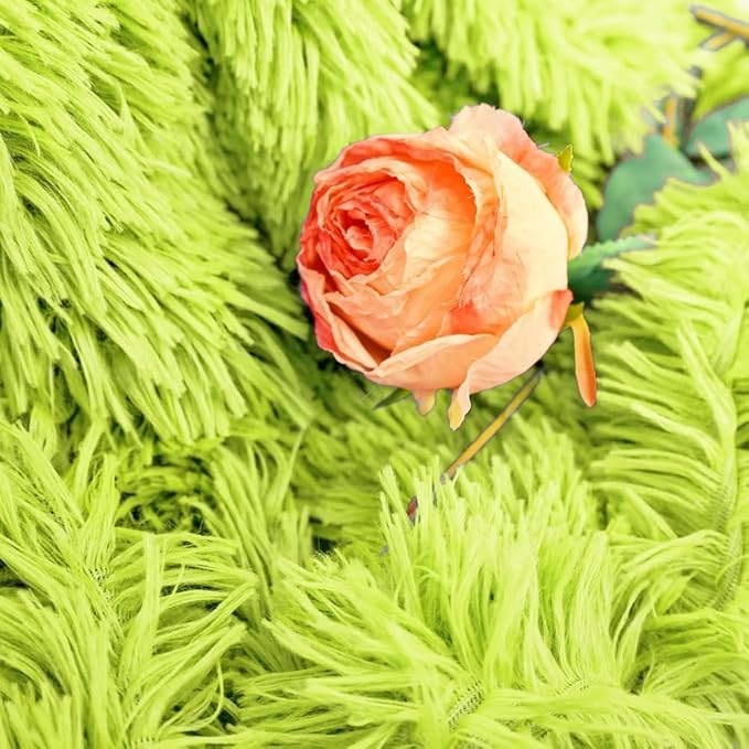 Plush Super Soft Blanket Bedding Sofa Cover Furry Fuzzy Fur Warm Throw Qulit Cozy Couch Blanket for Winter (63"x79",Yellow Green)