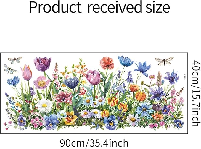 TUOKING Flowers Wall Stickers Decor,Removable Wall Murals Peel and Stick Modern Wall Art Decal Home Decor for Kitchen,Bedroom,Living Room(h8)