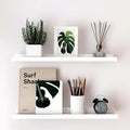White Floating Shelves for Wall Decor, Long Wall Mounted Storage Shelf for Bedroom, Living Room, Bathroom, Kitchen, Nursery, Display Picture Ledge Shelf with Lip Set of 2-24 Inches, White