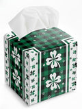 St.Patrick's Day Napkin Tissue Box Cover, Clover Buffalo Plaid Shamrock Waterproof Leather Paper Organizer Dispenser for Table Dining, Bathroom, Nightstand Vanity, Car, Housewarming Gift Ideas, B