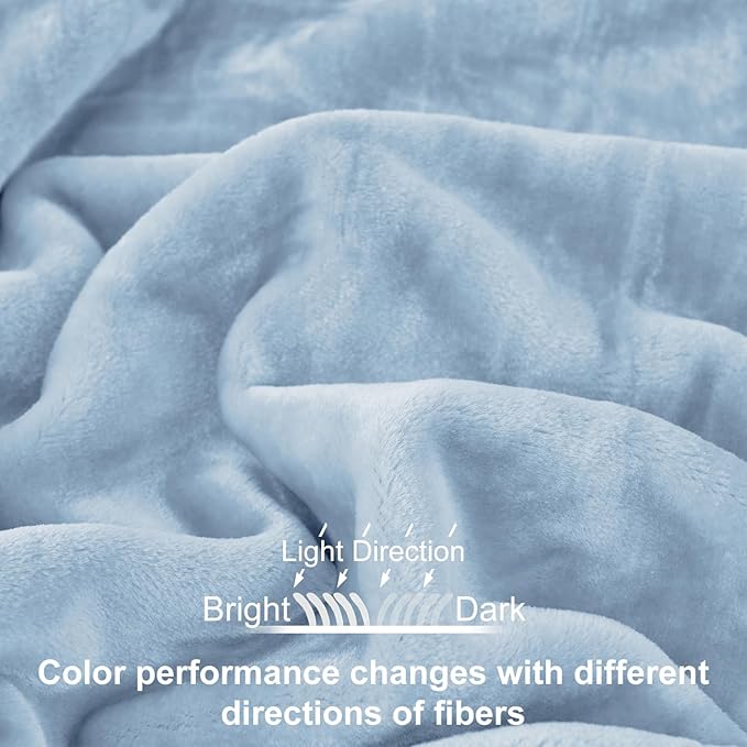 JYK Fleece Plush Blanket King Size 85'' x 95'' - Premium Silky Flannel Fleece Blanket 4.4 LB, Lightweight and Fluffy Cozy Plush Comfy Microfiber Fleece Blanket for Couch Sofa Bedroom, Light Blue