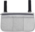 Camping Armrest Storage Bag, Chair Armrest Organizer, Car Seat Hanging Bag, Extended Back Buckle Canvas Beach Chair StorageBag, Side HangingBag For Bedside/Outdoor/Beach/Camping(gray)