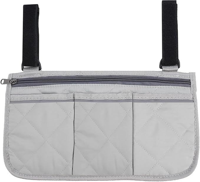 Camping Armrest Storage Bag, Chair Armrest Organizer, Car Seat Hanging Bag, Extended Back Buckle Canvas Beach Chair StorageBag, Side HangingBag For Bedside/Outdoor/Beach/Camping(gray)