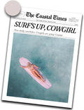 iHery Unframed Coastal Trendy Cowgirl Wall Art Decor, 12x16in Canvas Newspaper Retro Print,Surfer New York News,Coastal Prints Western Vintage Bar Cart For Home Living Room1Pack
