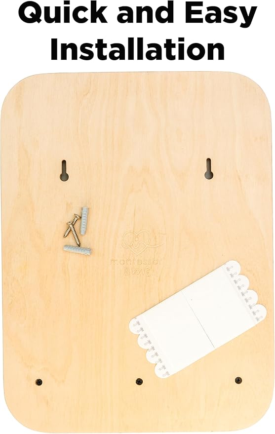 Montessori Wooden and Acrylic Wall Mirror with Hooks for Toddlers - Entryway Mirror with Hooks and Shelf Organizer Self-Care Station