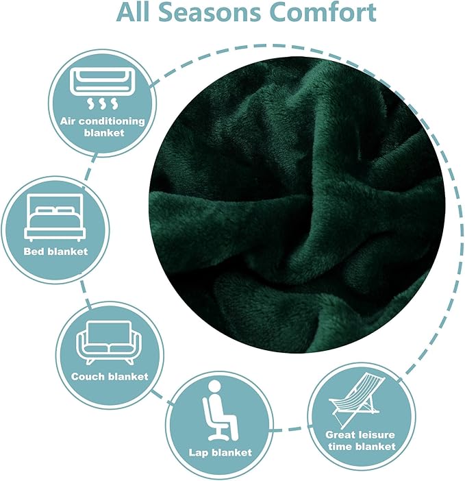 NANPIPER Fleece Blankets Super Soft Flannel Fuzzy Blanket for Bed Couch Luxury Cozy Plush Microfiber Blanket-Twin Size Olive Green