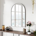 30x20 Arch Mirror Rectangle Wall Mounted Hanging or Against Wall Aluminum Alloy Metal Frame Dressing Make-up Mirrors for Entryway Bedroom Bathroom Living Room 30 20 inch Silver