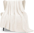 Whale Flotilla Extra Large Fuzzy Fleece Throw Blanket for Couch, 50x70 Inch Fluffy Warm Soft Jacquard Blankets for All Season, Lightweight and Cozy, Ivory