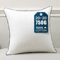 Phantoscope 20x20 Pillow Insert - Throw Pillow Inserts with 100% Cotton Jacquard Cover - 20 Inch Bed and Couch Pillows Square Form Throw Pillows, Pack of 1
