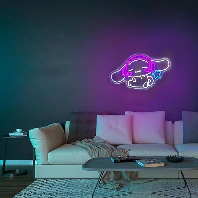 CinnamoRoll Neon Sign Anime Neon Sign for Wall Decor Janpanese Neon Light for Bedroom Wall Decor Game Room Decor Livingroom Decor for Kids, Personalized Gifts for Girls