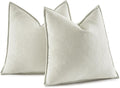 MIULEE Pack of 2 Cream Decorative Pillow Covers 24x24 Inch Soft Chenille Luxurious Couch Throw Pillows Farmhouse Cushion Covers Euro Shams with Elegant Design for Sofa Bedroom Spring Home Decor