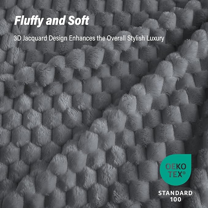 Bnuitland Grey Flannel Throw Blanket (50X70 inches), 300 GSM Fleece Cozy Warm Soft Home Decor Lightweight Bed Sofa Blanket for Adults, Suitable for All Seasons.